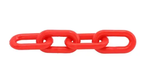 1-Inch Red Plastic Chain – 500 Feet Heavy-Duty 1
