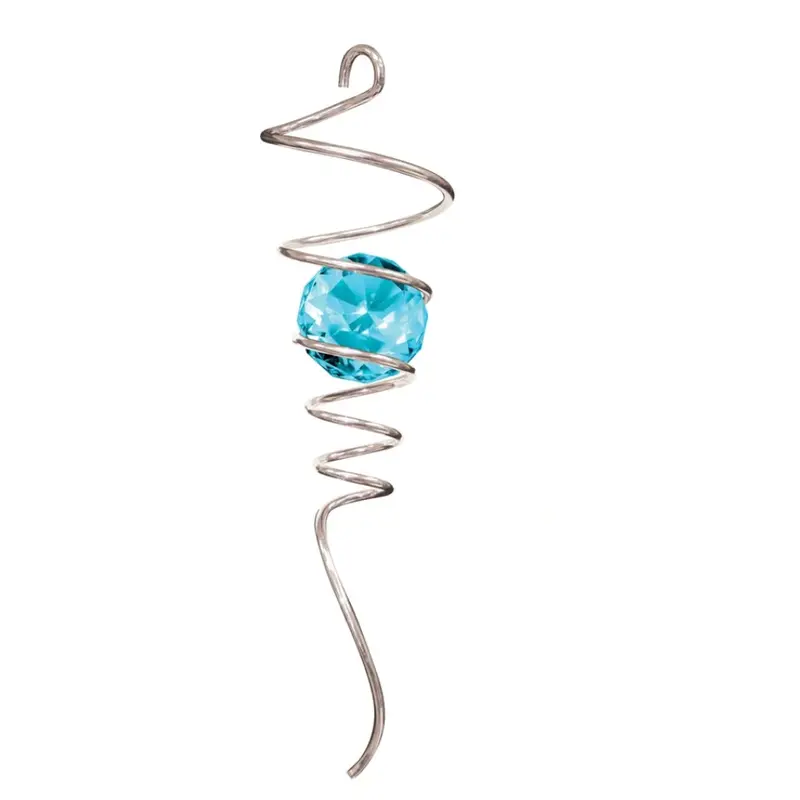 10-Inch Silver And Aqua Spiral-Tail Yard Wind Spinner 1