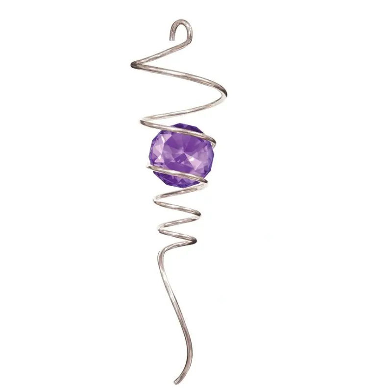 10-Inch Silver And Purple Spiral-Tail Garden Wind Spinner 1