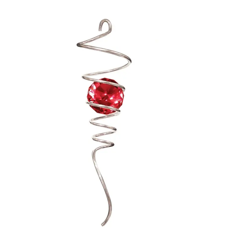 10-Inch Silver And Red Spiral-Tail Patio Wind Spinner 1