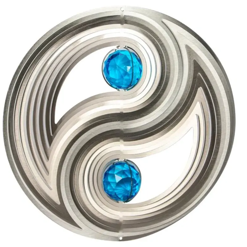 12" Crystal Yin Yang Garden Wind Spinner 1