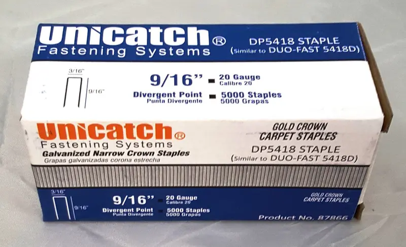 20-Gauge 9/16" Divergent-Point Staple – Compatible With Duo-Fast 54 Series 1