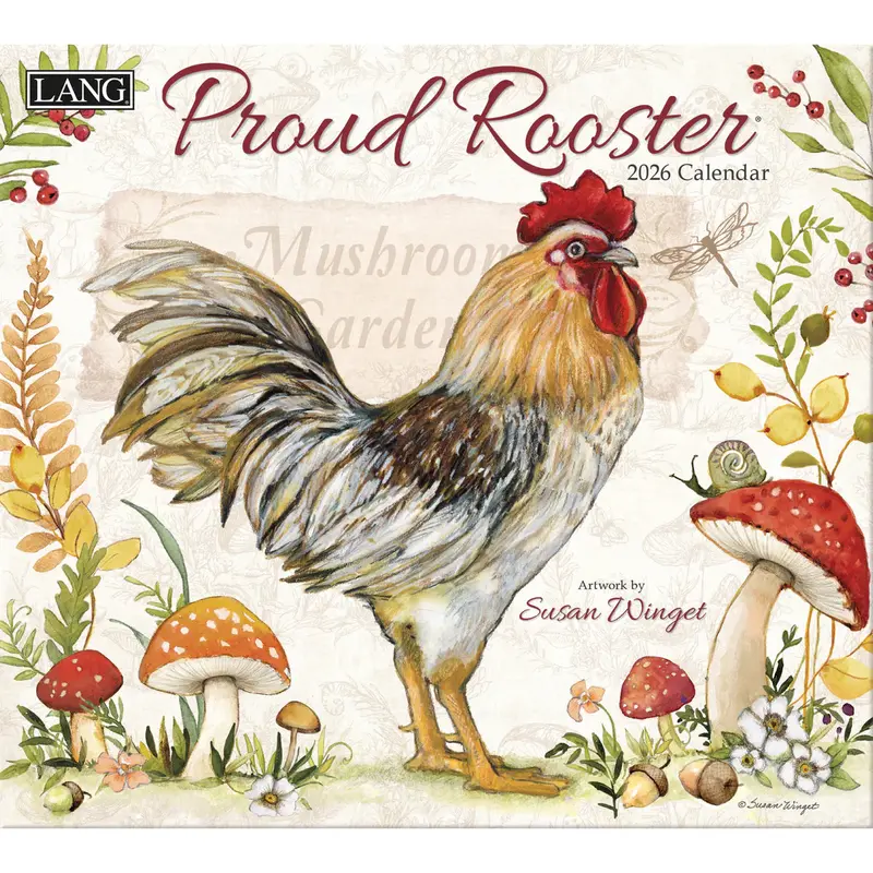 2026 Lang Wall Calendar: Proud Rooster Art By Susan Winget 1