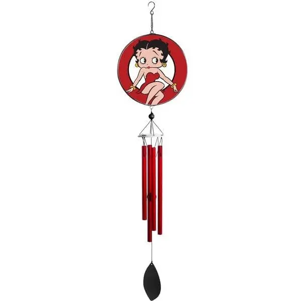 26-Inch Betty Boop Glass Suncatcher Wind Chime For Outdoor Decor 1