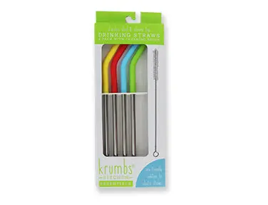 4-Piece Stainless Steel Straw Set With Dedicated Cleaning Brush 1