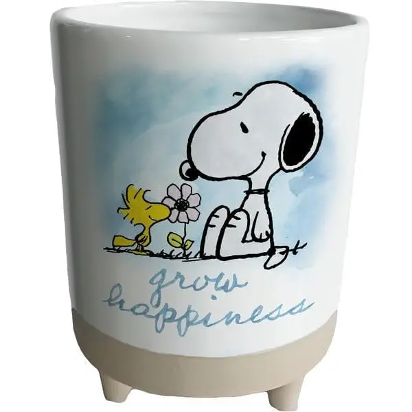 5-Inch Snoopy 'Grow Happiness' Ceramic Planter Pot 1