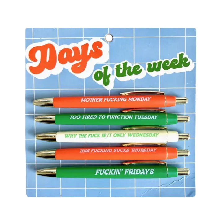 5-Piece Days-Of-The-Week Themed Pen Collection 1