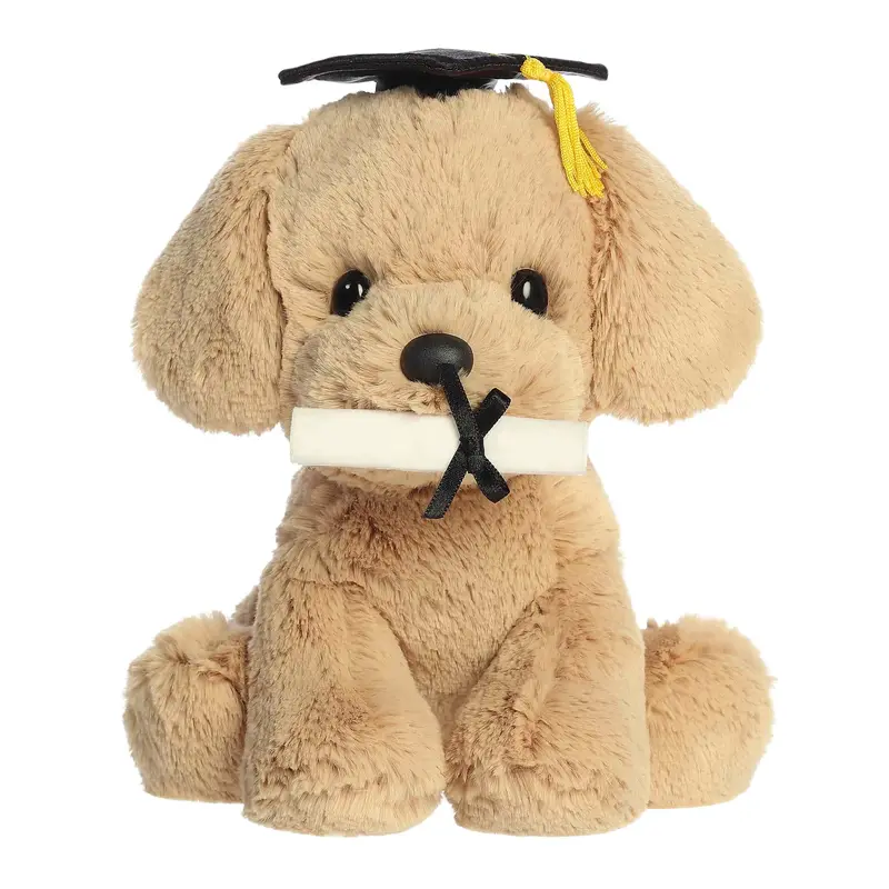 8.5" Golden Retriever Plush Puppy Wearing Graduation Cap 1