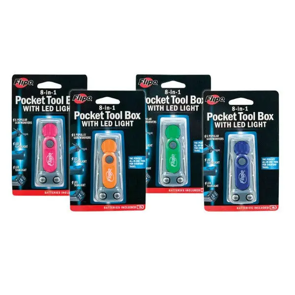 8-In-1 Multi-Tool Pocket Kit Featuring Dual Led Lights (Flashlight + Task Light) 1