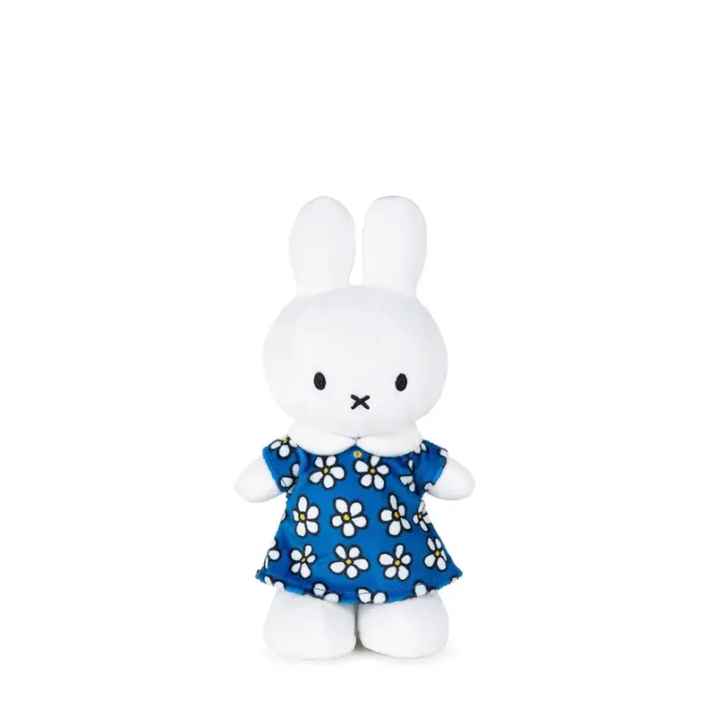 9.5-Inch Standing Miffy Plush In Flowery Blue Dress 1