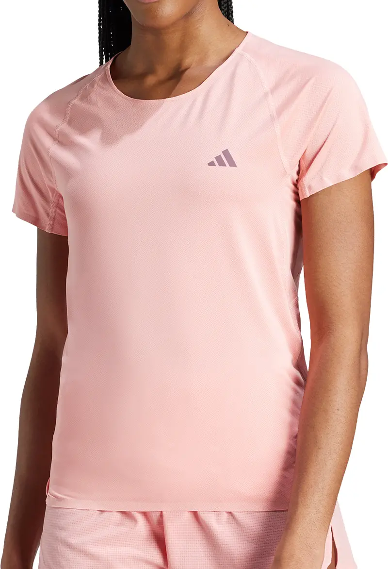 Adidas Adizero Women'S Short Sleeve Running Top – Blush Pink 1