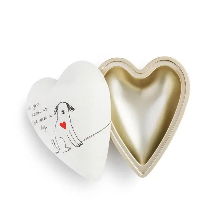 'All You Need Is Love And A Dog' Heart Keepsake Box – 4-Inch Decorative Storage 1