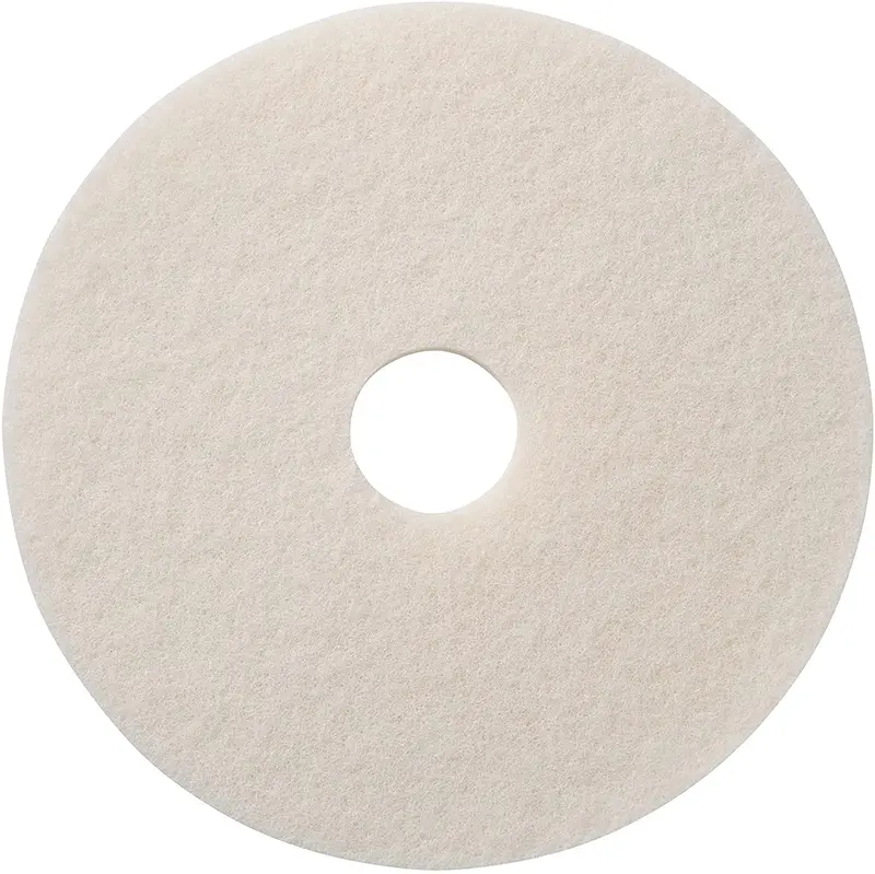 Americo Rectangular White Super Polish Floor Pad – 12" X 18", 5-Pack 1