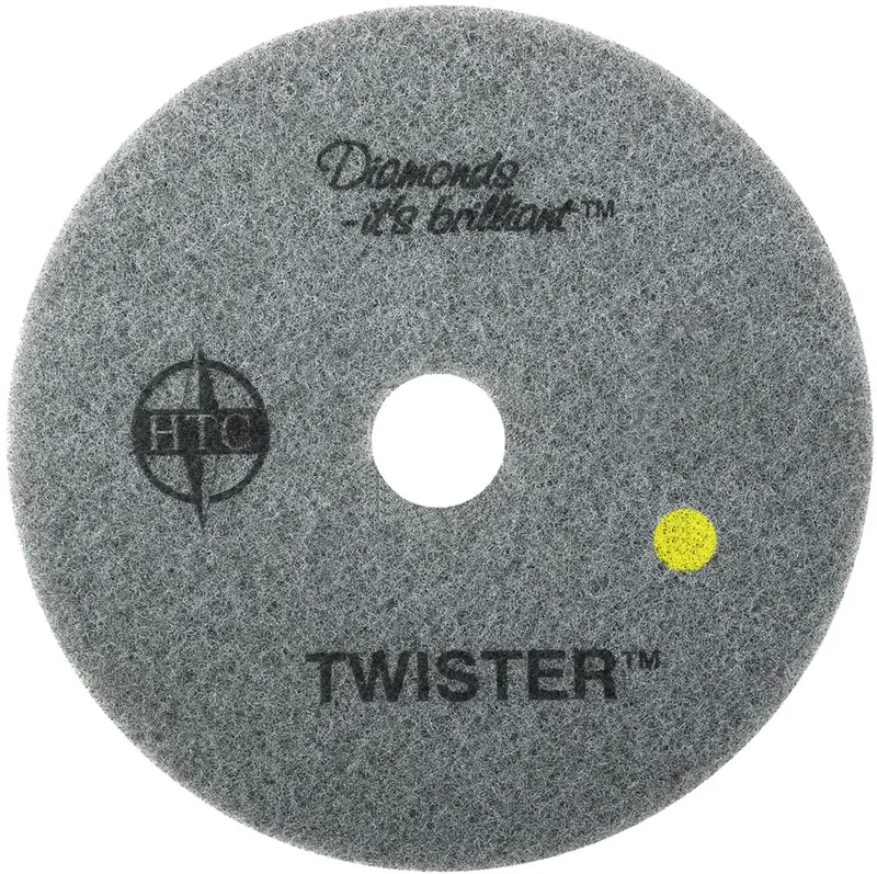 Americo Twister Yellow Floor Pad — 1500 Grit, 17", Ideal For Initial Polishing (2-Pack) 1