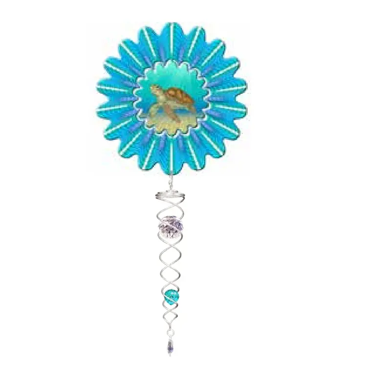 Animated Turtle Wind Spinner And Crystal Twister Duo – 6.5" + 7.5" 1