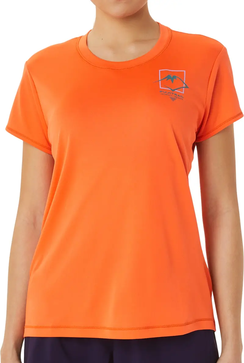 Asics Fujitrail Logo Women'S Running Top – Vibrant Orange 1