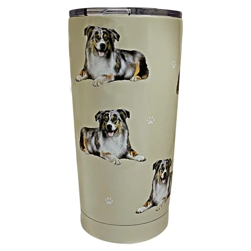 Australian Shepherd Design 20 Oz Double-Wall Stainless Steel Tumbler 1