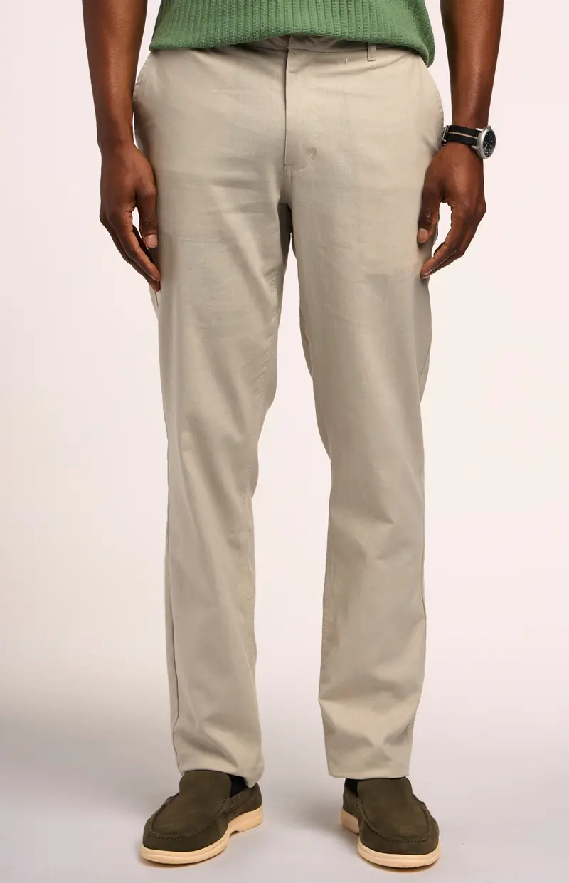Ben Sherman Cotton-Linen Flat-Front Dress Pants 1
