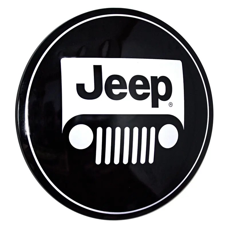 Black Jeep Logo Metal Dome Wall Sign – 15 Inches 1