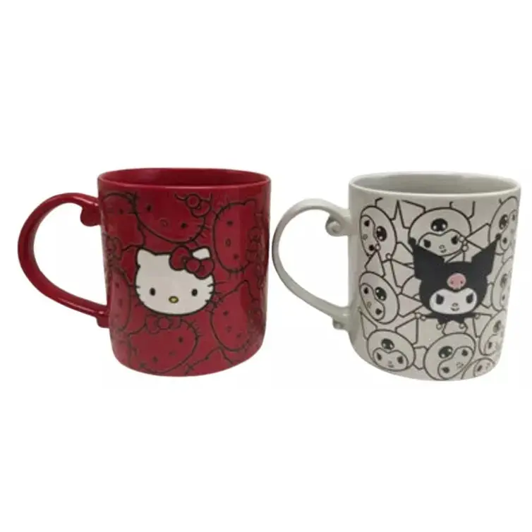 Blue Sky Clayworks Sanrio Duo: Hello Kitty & Kuromi Matching Ceramic Mugs 1