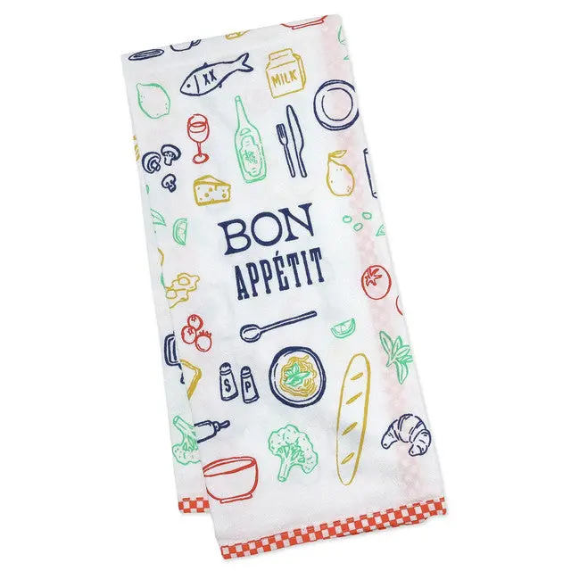 Bon Appétit Food-Themed Cotton Tea Towel By Hallmark, 18" X 24" 1