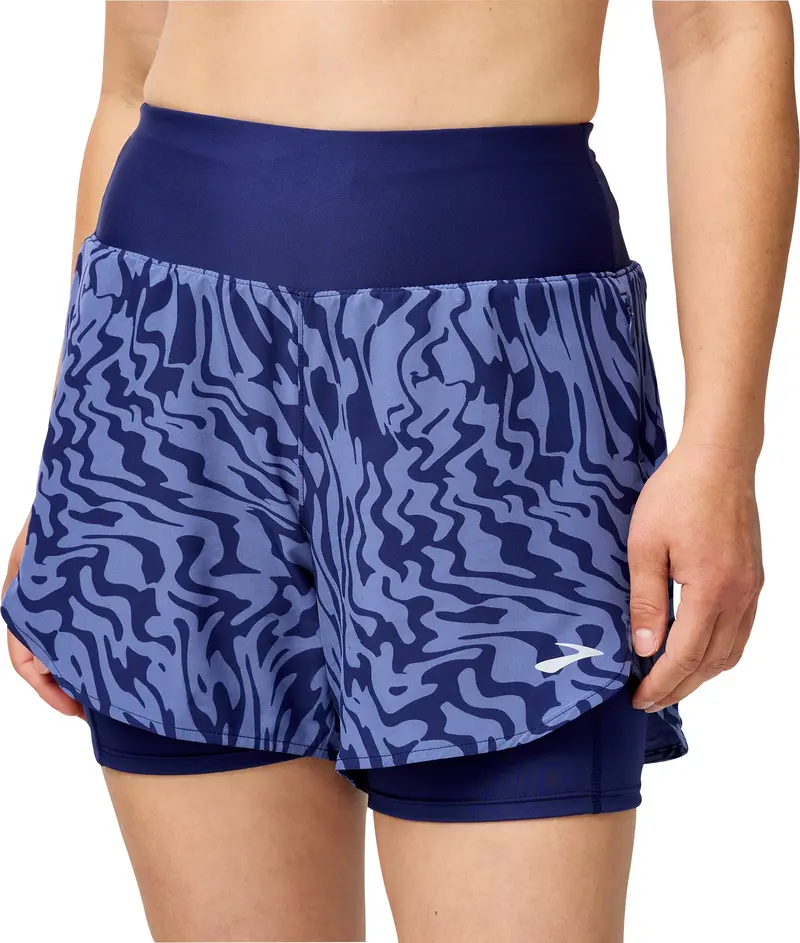 Brooks Chaser 2-In-1 Women’S 5-Inch Running Shorts – Navy Blue 1