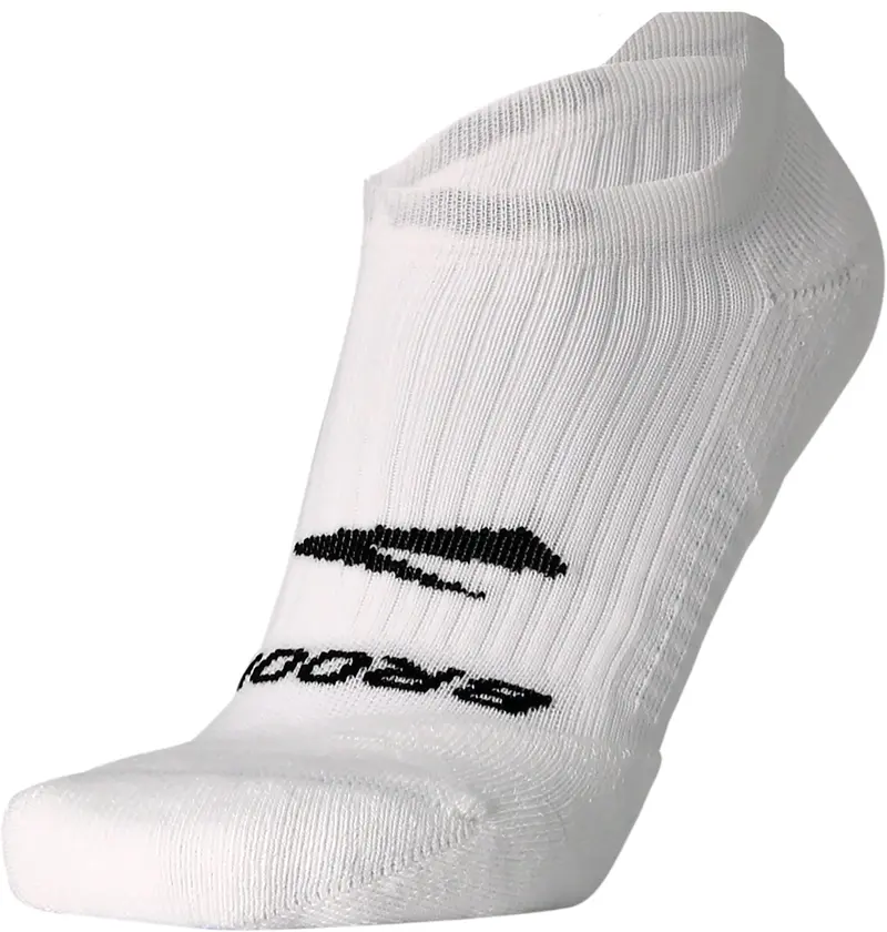 Brooks Ghost No-Show Running Socks – White Ultra-Thin Fit 1