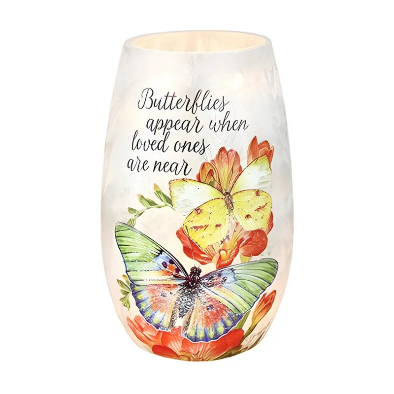 'Butterflies Appear When Loved Ones Are Near' Pre-Lit 5.25-Inch Tabletop Vase 1