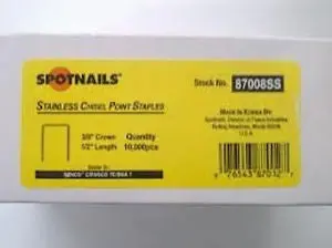 C08 Stainless Steel Staples – 22-Gauge, 3/8-Inch Crown × 1/2-Inch Leg 1