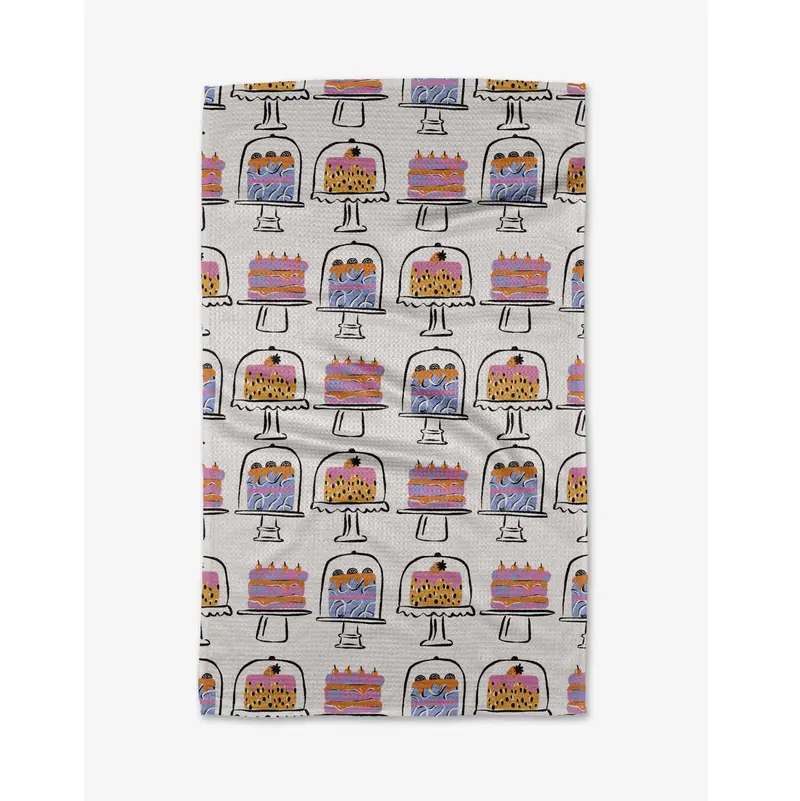 Cakes In The Window Geometry Kitchen Tea Towel – 18" X 30" Baking-Themed Cotton Towel 1