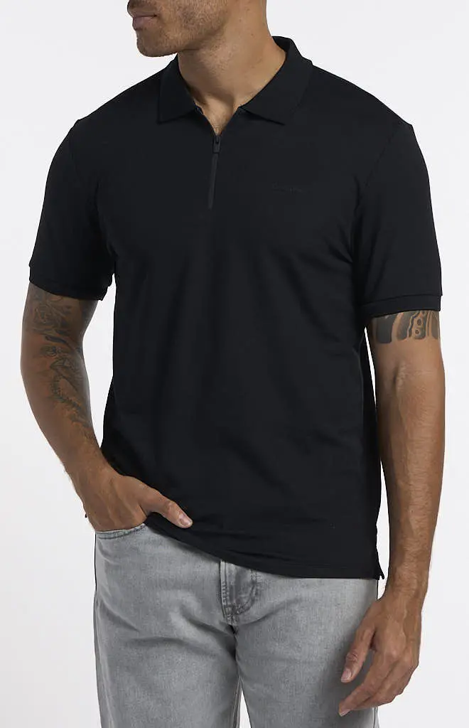 Calvin Klein Tech Zip Polo – Short-Sleeve Performance Pique Knit 1