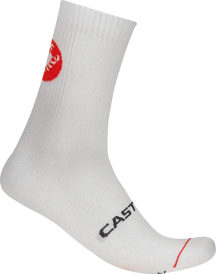 Castelli Entrata 12 White Cycling Socks For Men 1