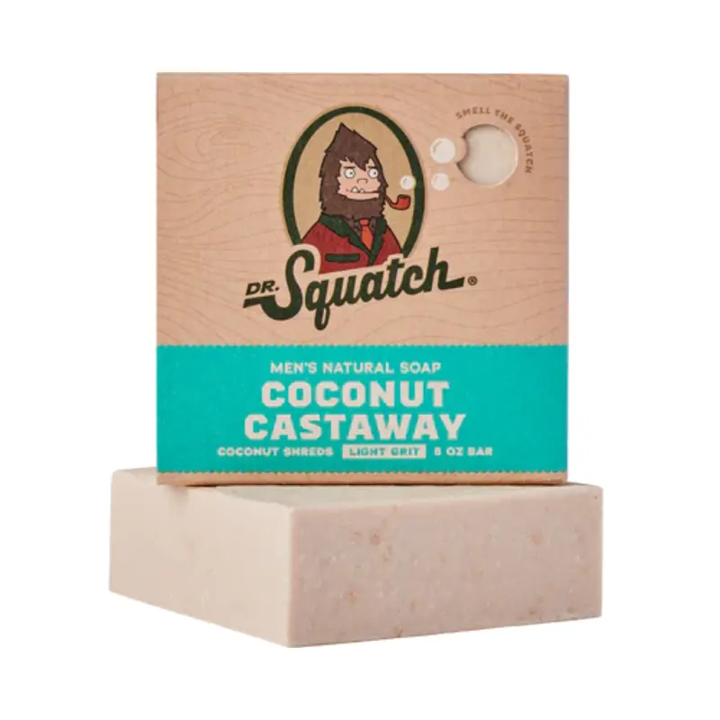 Coconut Castaway All-Natural Men’S Bar Soap By Dr. Squatch – Tropical 1.39 Oz 1