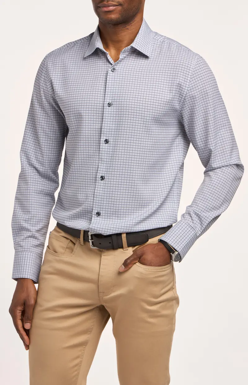 Construct Micro-Check Pattern Dress Shirt 1