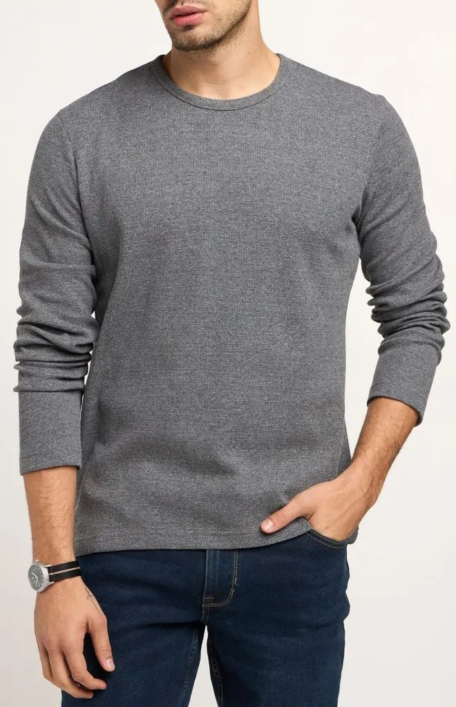 Cotton & Co. Waffle-Knit Long-Sleeve Crewneck Top 1