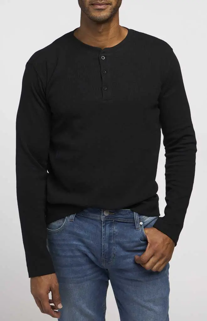 Cotton & Co. Waffle-Knit Long-Sleeve Henley 1