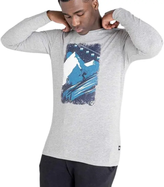 Dare2B Men'S Long Sleeve Performance Top In Grey 1