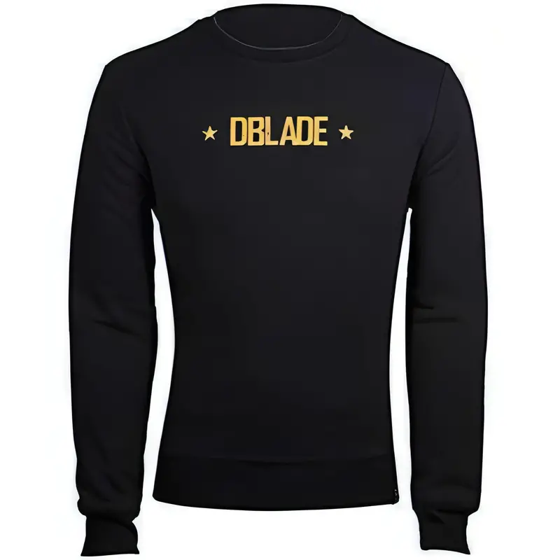 Dblade Logo Embroidered Round-Neck Sweatshirt For Men – Black 1