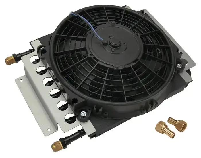 Derale 15820 Electra-Clear Power Steering Cooler – 8-Plate Design With An Fittings 1