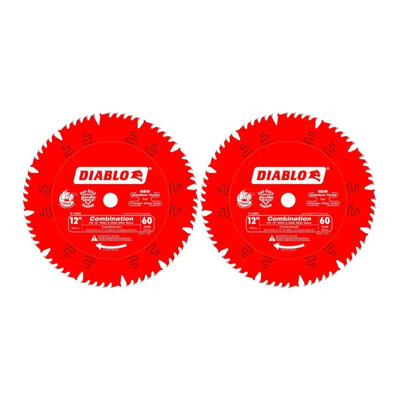 Diablo 12-Inch × 60-Tooth Combination Saw Blade With 1-Inch Arbor — 2-Pack 1