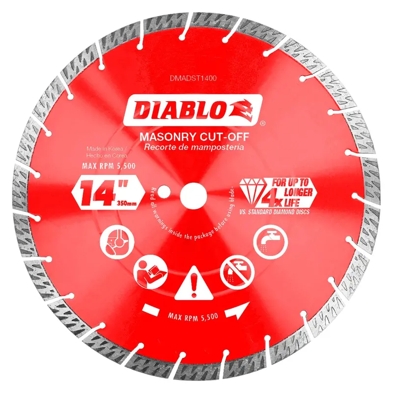 Diablo By Freud Dmadst1400 14-Inch Diamond Segmented Turbo Cut-Off Discs For Masonry & Concrete 1