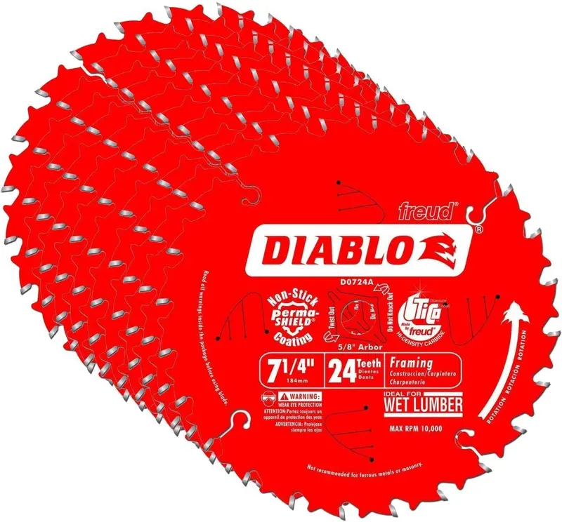 Diablo D0724A 7-1/4" Framing Circular Saw Blade – 24 Tooth Carbide 1