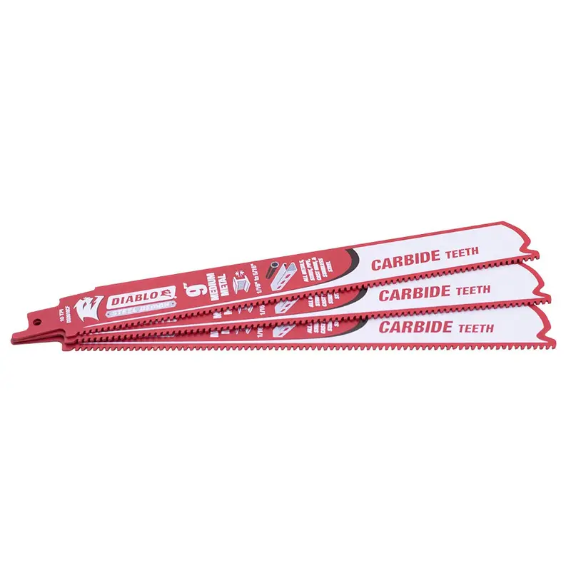Diablo Steel Demon Extreme Carbide-Tipped Reciprocating Blades — 3-Pack, 9" × 1", 10 Tpi (Medium Metal) 1