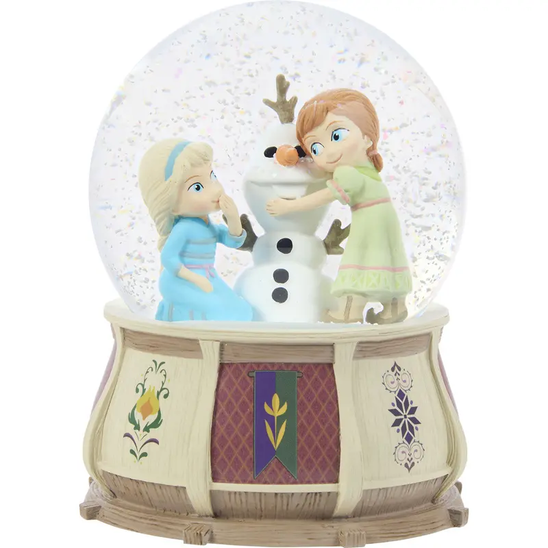 Disney Showcase Frozen Musical Snow Globe: Anna & Elsa Building Olaf 1