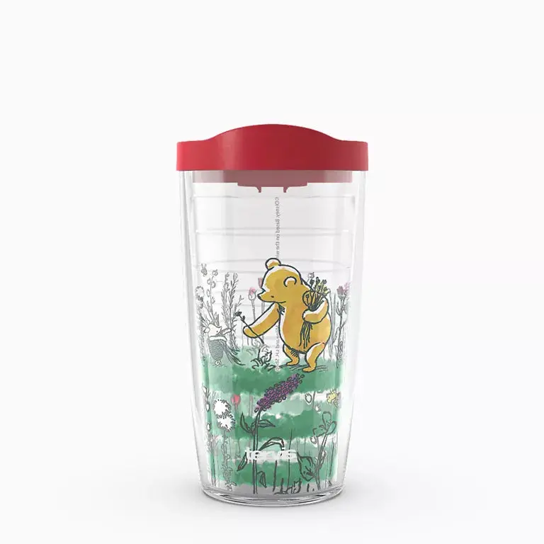Disney Tervis Winnie The Pooh & Piglet Tumbler – 16 Oz Floral Garden Theme With Lid 1
