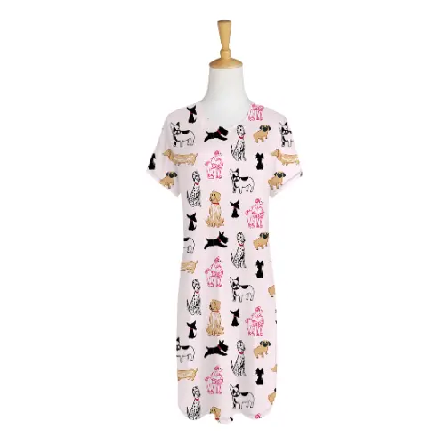 Dog Breeds Sleep Dress – Comfortable Cotton Nightgown 1