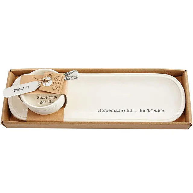 'Don’T I Wish I’D Gone To The Store' Humorous Serving Set – Tray, Dip Bowl & Spreader 1