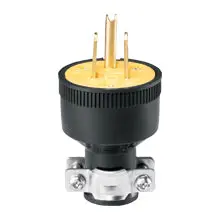 Eaton 1709-Box Grounded 3-Wire Rubber Plug — Black 1