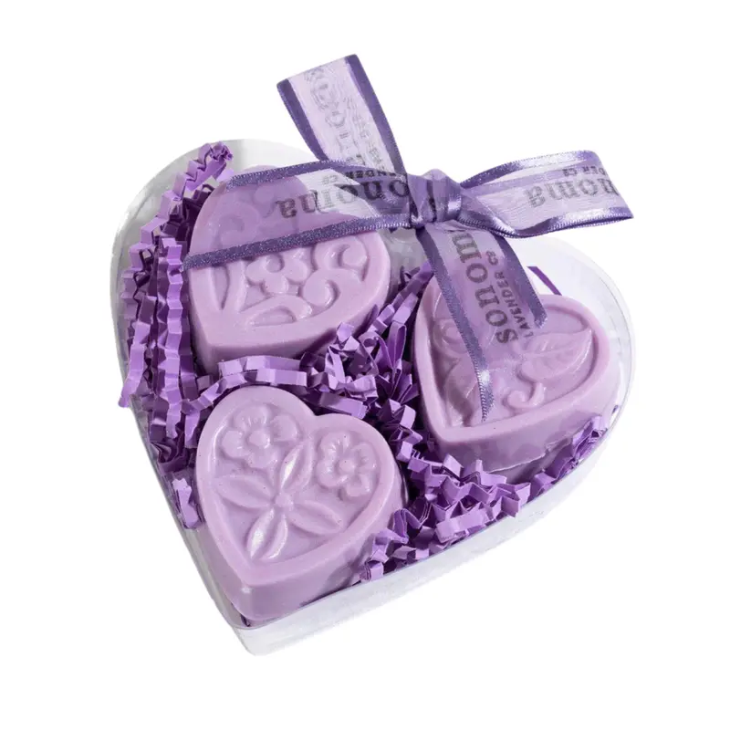 Elegant Lavender Heart Soap Gift Set For Guests 1