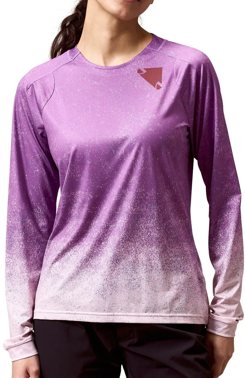 Endura Singletrack Printed Long Sleeve Cycling Jersey For Women – Purple 1